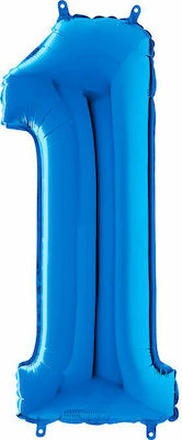 Balloon Foil Jumbo Number 1 Blue 70cm