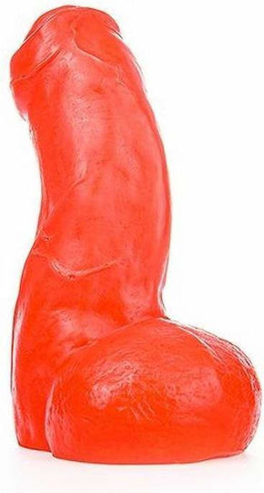 All Black Ted Glass Dildo Red 17cm