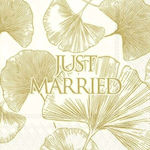 PAPIERSERVIETTEN X20 25CM JUST MARRIED GOLD