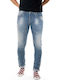 Men's Jeans Pants Elastic with Slim Fit Midl Blue