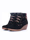 Wildleder Stiefeletten Damen Schwarz