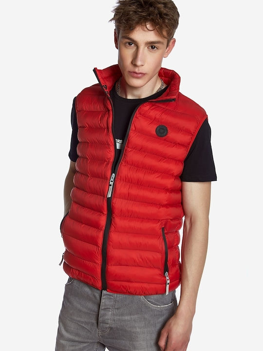 Brokers Jeans Sleeveless Jacket Puffer Red