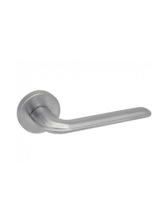 2415ROR Door Knob with Rosette, Chrome Matt