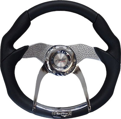 Simoni Racing Torque Car Steering Wheel with 35cm Diameter Silver/Black