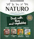 Naturo Dog Tray GF Wet Food Dogs in Pouches with Vegetables, Duck and Rice Grain-Free 400gr