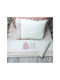 Baby Star Tiny Friends Seturi de cearșafuri pentru bebeluși Pentru Patut Bumbac cu Cauciuc Roz 70x140buc 3buc