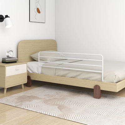 vidaXL Foldable Bed Rails made of Metal in White Color 137x55cm 1pcs