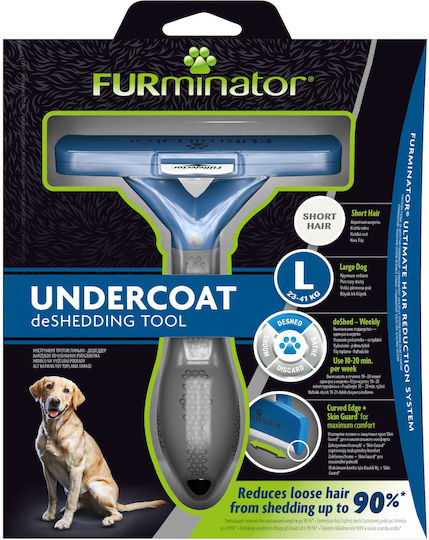 FURminator Undercoat DeShedding Tool Kamm Groß für langhaarige Hunde mit Rasiermesser zur Haarentfernung