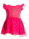 Air Balloon Children's Dress Short Sleeve Fuchsia