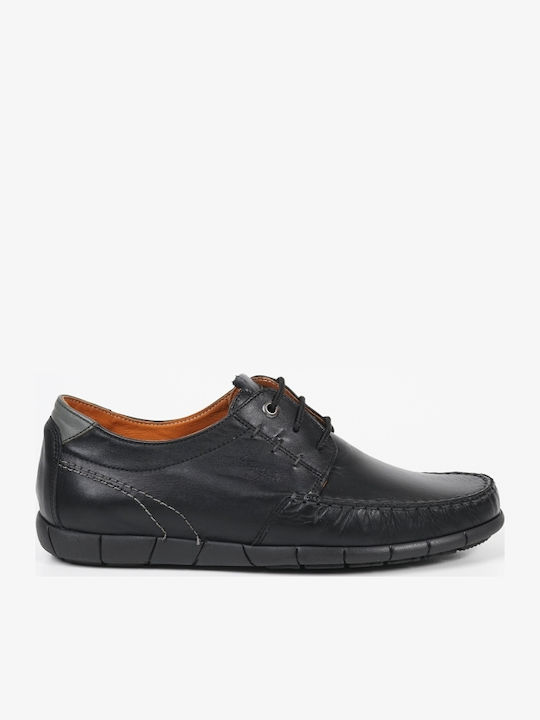 Boxer Leder Herren Mokassins in Schwarz Farbe