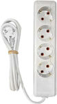 TnS 4-Outlet Power Strip 2m White