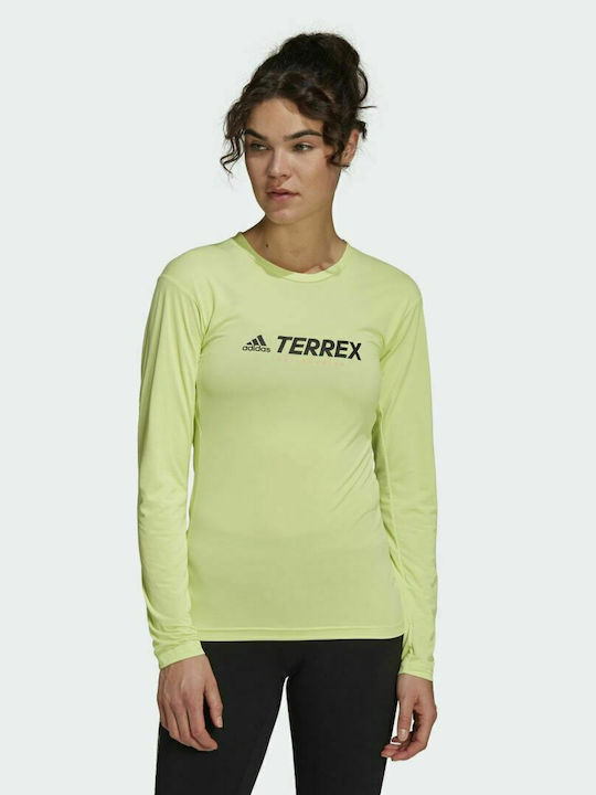 Adidas Terrex Primeblue Trail Χειμερινή Γυναικεία Μπλούζα Μακρυμάνικη Pulse Lime