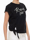 Russell Athletic Women's Summer Blouse Cotton Short Sleeve Black