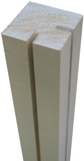 Showood Beam for Garden Fencing Corner for PP Cascades made of Wood 120x7x7cm White