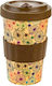 Woodway Bicycles Becher Bamboo mit Deckel Mehrfarbig 500ml