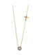 George Art Jewels Κολιέ Ματάκι από Χρυσό 9Κ με Ζιργκόν