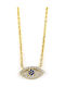 George Art Jewels Κολιέ Ματάκι από Επιχρυσωμένο Ασήμι με Ζιργκόν
