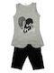 Kinder-Set mit Leggings Sommer 2Stück Gray