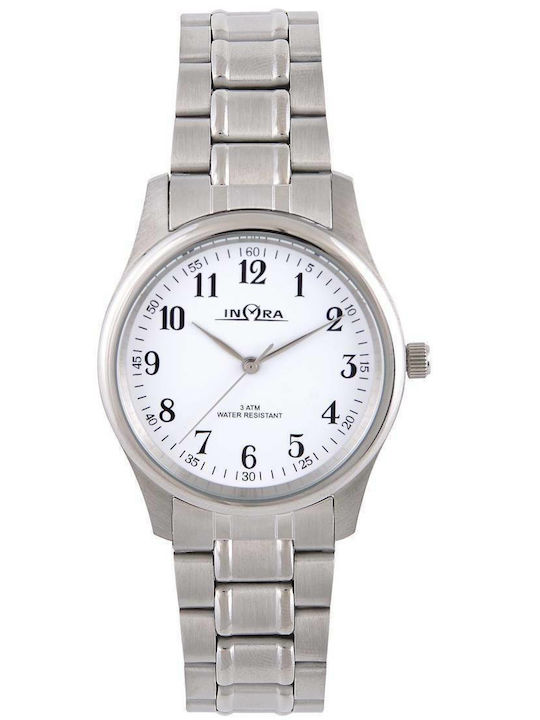 Inora Мъжки Часовник 39mm На Батерия Със Сребрист Ацетилен Механизъм МИ273207