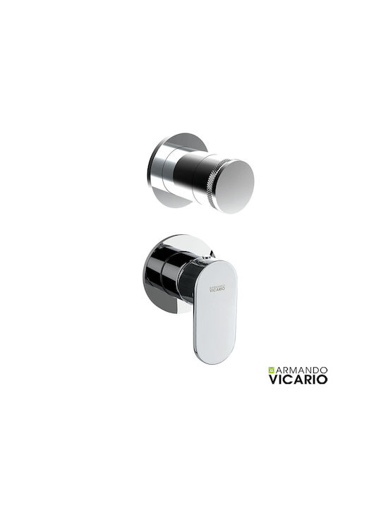 Armando Vicario Slim Built-In Mixer for Shower with 2 Exits Chrome