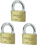 Hugo Locks BR50 Bronz Lăcăt Încuietoare Shackle cu cheie 50mm 3buc