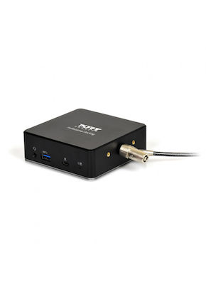 Port Designs USB-A / USB-C Docking Station with HDMI PD Ethernet and Support for 2 Monitors Black (901908)