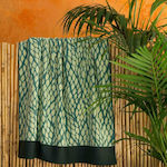 Nima Jangal Jacquard Beach Towel Cotton Green 160x90cm.