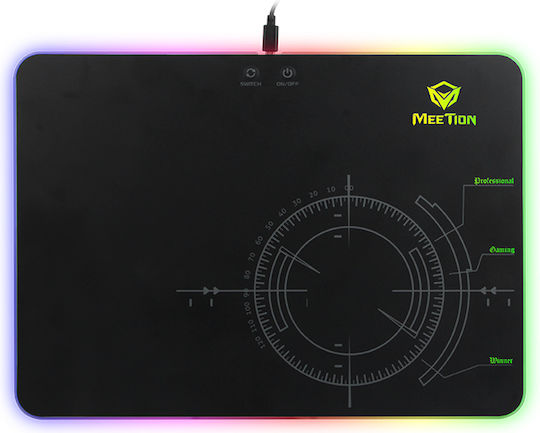 Meetion MT-P010 Gaming Mouse Pad Medium (360mm) με RGB Φωτισμό μέσω USB Μαύρο 17.007.0011
