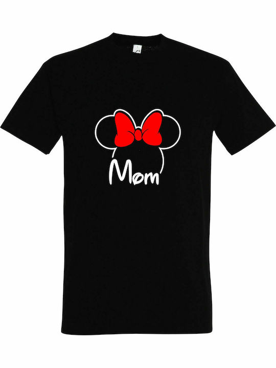 Unisex T-shirt " Mama von Minnie Mouse ", Schwarz