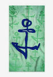 John Frank Anchor Beach Towel Green 80x150cm.