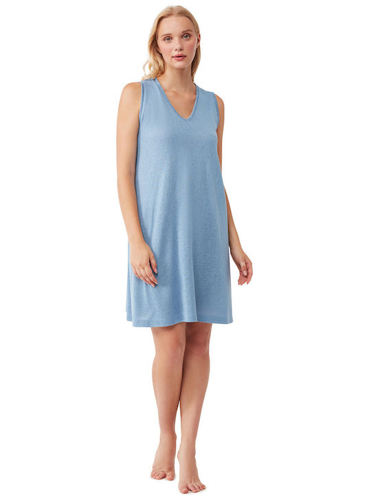 Penye Mood Summer Women's Nightdress Light Blue