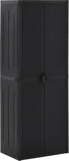 Doppelflügeliger Außenschrank aus Polypropylen mit 4 Regalen Schwarz 65x45x172cm