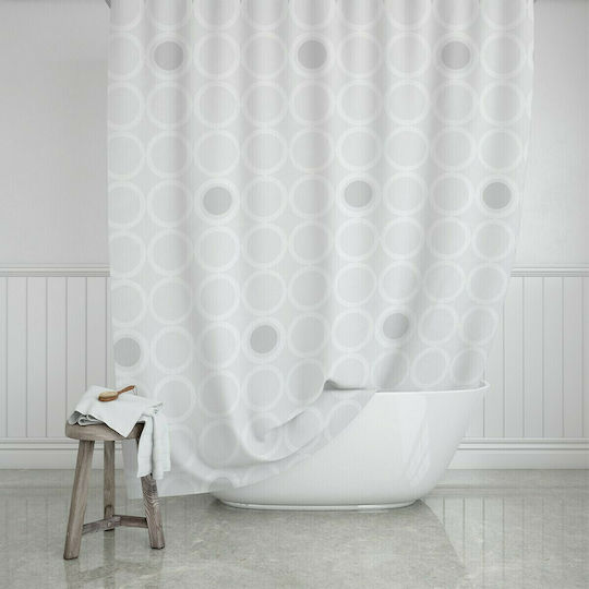 Estia Rings Κουρτίνα Μπάνιου 180x180cm Λευκό Estia Rings Κουρτίνα Μπάνιου 180x180cm Λευκό