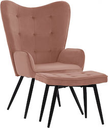Μπερζέρα με Υποπόδιο Crawley 70x57x103cm Σάπιο Μήλο