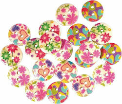 Uni Pap Wooden Buttons 1.5x1.5cm 20pcs Various Designs