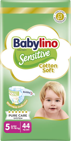 Babylino Памперси с лента Sensitive Cotton Soft № 5 за 11-16kg 88бр