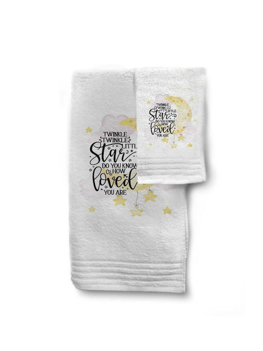 Bonjour Bebe Set de prosoape pentru copii 2pcs Τwingle Little Star Alb 12ppg