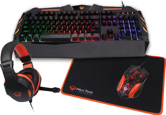 Meetion MT-C500 Set Gaming Tastatur mit RGB-Beleuchtung & Maus (Englisch US)