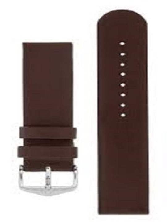 Hirsch Scandic Long Δερμάτινο Λουράκι Καφέ 18mm