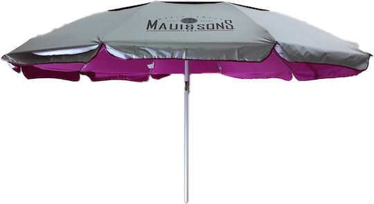 Maui & Sons Σπαστή Ομπρέλα Θαλάσσης Αλουμινίου Διαμέτρου 2.2m με UV Προστασία και Αεραγωγό Magenta