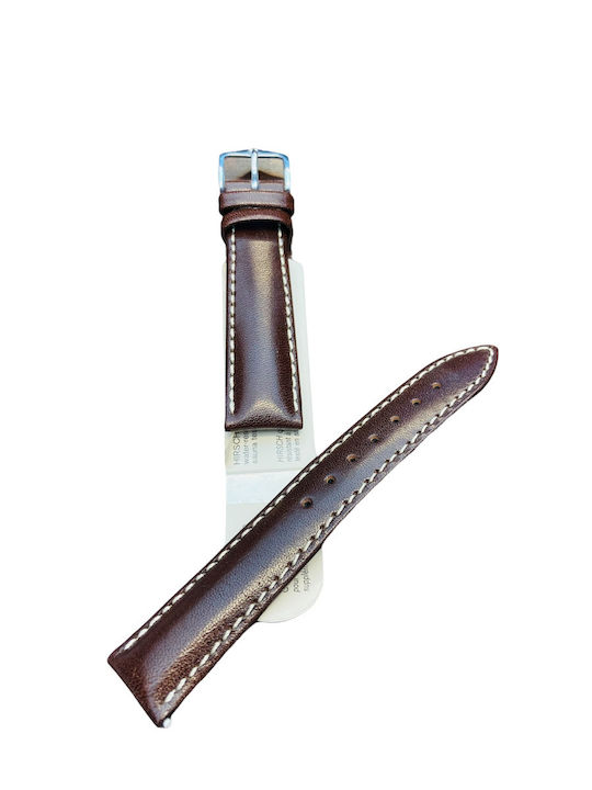 Hirsch Giuseppe Δερμάτινο Λουράκι Καφέ 18mm