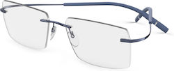 Silhouette Damen Metall Brillengestelle Blau