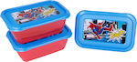 Stor Kids Set Lunch Plastic Box Red