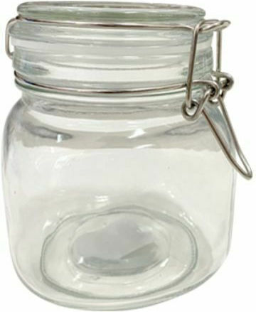AGC Set 2 Pieces General Use Glass Jars with Airtight Lid Transparent 1000ml 2 Pieces