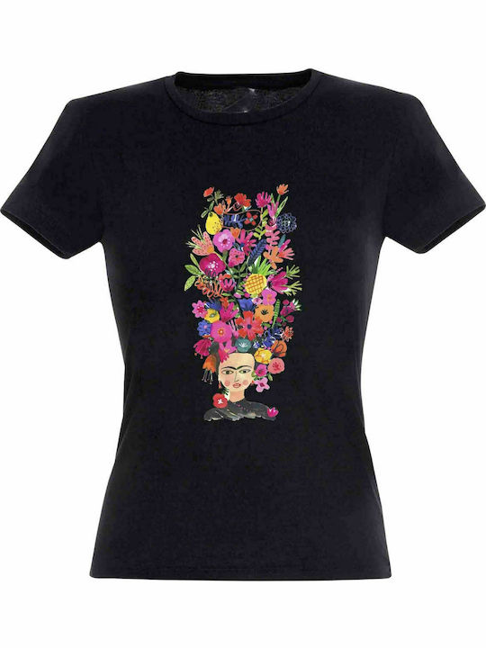 Stedman 39 T-shirt Frida Kahlo Black Cotton SH-000807-ΜΑΎΡΟ