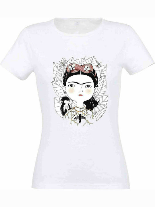 Stedman Γυναικείο T-shirt Frida Kahlo 12 σε Λευκό χρώμα