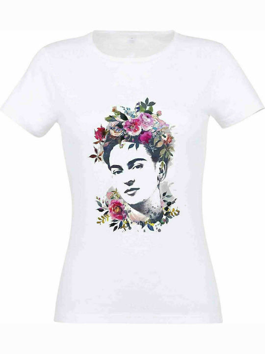 Stedman Γυναικείο T-shirt Frida Kahlo 2 σε Λευκό χρώμα