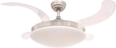 Eurolamp Ceiling Fan 107cm with Light and Remote Control White