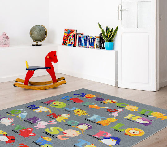 Kids Rug Playroom Abc Grey 160x240