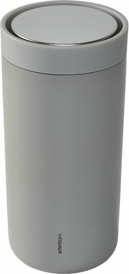 Stelton To Go Click Thermal Ποτήρι Θερμός Ανοξείδωτο 400ml Soft Light Grey